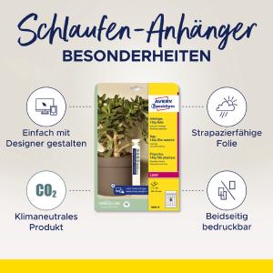 Anhänger-Schlaufe, Folie, 250 x 25 mm, weiß AVERY Zweckform T3008-10 (4004182335437)