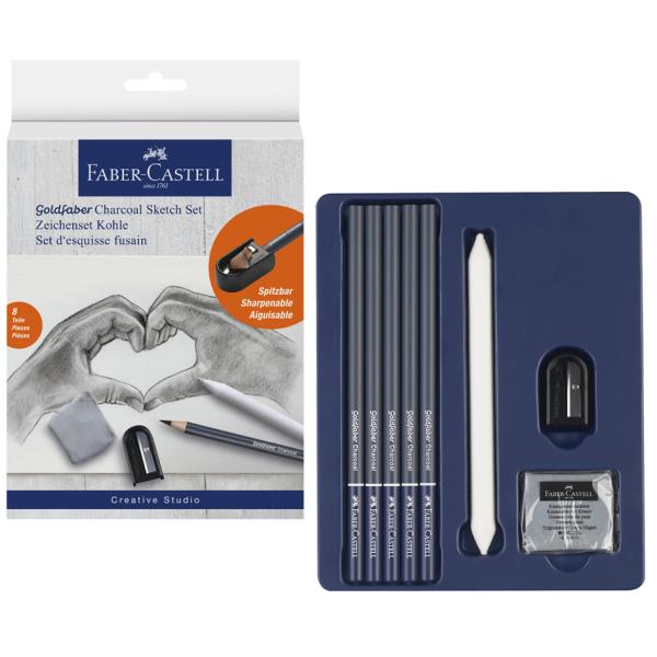 FABER-CASTELL Zeichenset GOLDFABER CHARCOAL, 8-teilig Faber-Castell 114006 (4005401140061)