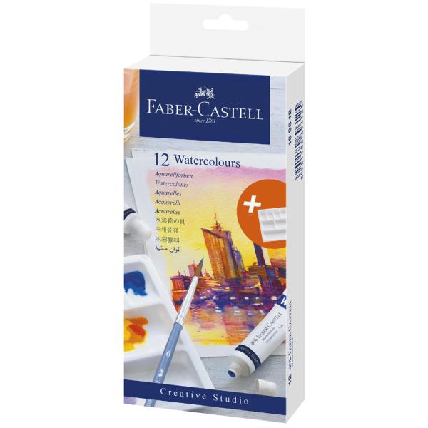FABER-CASTELL Aquarellfarbe in Tube, 12er Kartonetui Faber-Castell 169612 (4005400300053)