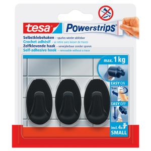 Powerstrips Haken SMALL Oval, schwarz tesa 58275-00000-20 (4063565247071)