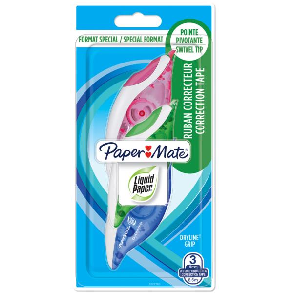 Paper:Mate Korrekturroller DRYLINE GRIP, 3er Blister PAPER:MATE 2027780 (3501178628838)
