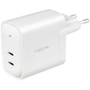 USB-Steckdosenadapter, 2x USB-C PD, weiß, 40 Watt LogiLink PA0282 (4052792067545)