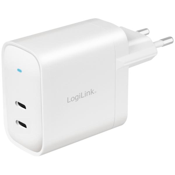 USB-Steckdosenadapter, 2x USB-C PD, weiß, 40 Watt LogiLink PA0282 (4052792067545)