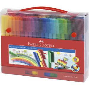 FABER-CASTELL Fasermaler CONNECTOR PEN, 60er Koffer Faber-Castell 155560 (4005401555605)