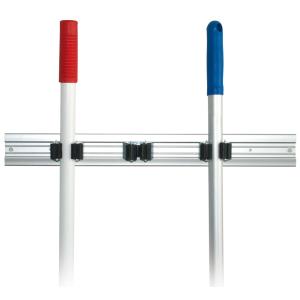 Besenhalter TRIO, Aluminiumschiene für 3 Stiele HYGOCLEAN 65550 (4015544706871)