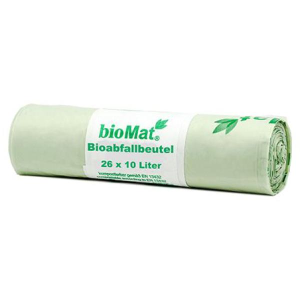 Bio-Abfallbeutel, 10 Liter, grün bioMAT BBH-10-123-DIN (9007730002565)
