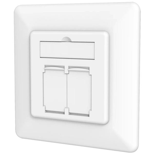 Unterputzdose Kat. 6A, Klasse EA, 2x RJ45, reinweiß DIGITUS DN-9010/8-2 (4016032485735)