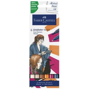 FABER-CASTELL Sketch Marker GOLDFABER, 6er Etui Manga Faber-Castell 164809 (4005401648093)