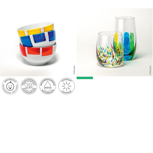 Farbe 'Porcelain & Glass', glänzend, 15 ml, hellblau Marabu 11150039090 (4007751971975)