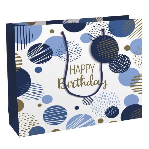 Geschenktüte 'Happy Birthday blau', groß Clairefontaine 32487-6C (5033601013044)
