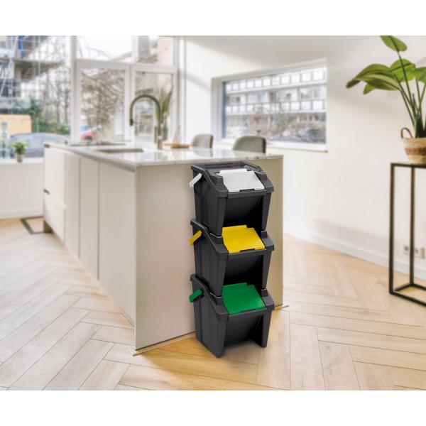 CEP Mülltrennsystem 'Tower', 30 Liter, 3er Set cep 2810475991 (8009404246979)