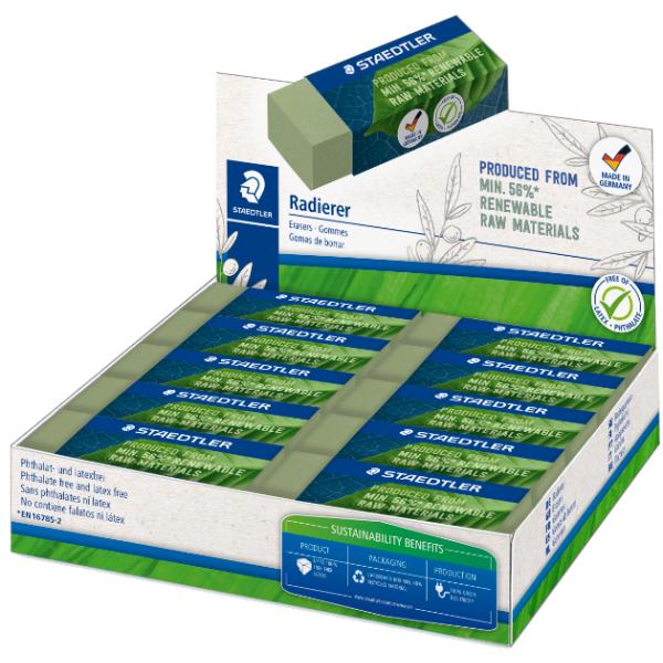 Radierer, 65 x 23 x 13 mm, olivgrün, 20er Display STAEDTLER 526 80-5 (4007817139912)