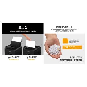 Aktenvernichter AutoMax 90M, Partikel 4 x 12 mm Fellowes 4633601 (0043859784479)