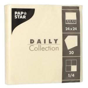 Cocktail-Servietten, 240 x 240 mm, 3-lagig, creme PAPSTAR 89589 (4002911895894)