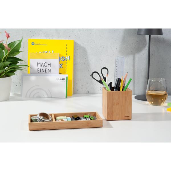 Stifteköcher Eyestyle, aus Bambus, quadratisch sigel SA204 (4004360785511)