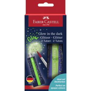 FABER-CASTELL Glitzer-Gel Glow in the dark, 2 Tuben a 12 ml Faber-Castell 125092 (4005401250920)