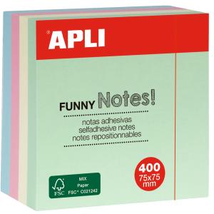 Haftnotiz-Würfel 'FUNNY Notes!', 75 x 75 mm, sortiert APLI 10974 (8410782109747)
