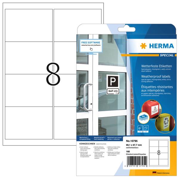 Wetterfeste Etiketten aus Spezialpapier, 105 x 148 mm HERMA 10796 (4008705107969)