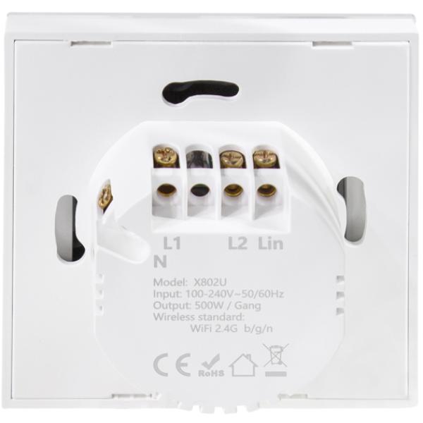 Wi-Fi Smart Wandschalter, 2-fach, weiß LogiLink SH0125 (4052792069198)