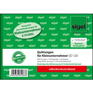 Formularbuch 'Rechnungen' für Kleinunternehmer sigel SD 130 (4004360840852)
