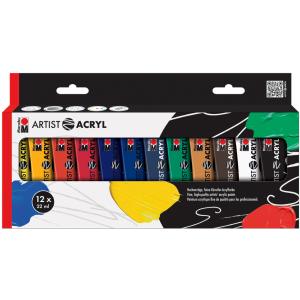 Acrylfarben-Set 'Artist Acryl', 12 x 22 ml Marabu 1220000000092 (4007751631091)