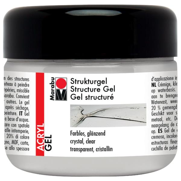 Strukturgel, 225 ml, farblos glänzend Marabu 12280025103 (4007751654915)