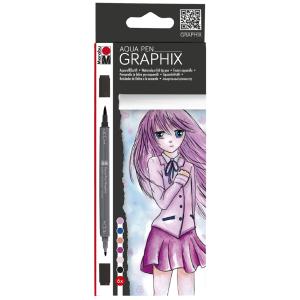 Aquarellfasermaler 'GRAPHIX' MA KE MANGA Marabu 0145000000101 (4007751627049)