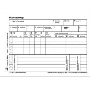 Vordruck 'Urlaubs- und Freistellungsantrag' RNK Verlag 2914 (4002871291408)