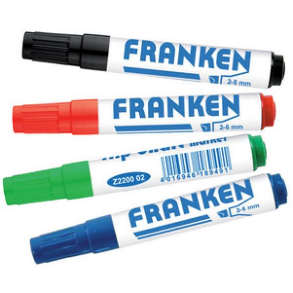 Flipchart Marker, Strichstärke: 2-6 mm, 4er Etui FRANKEN Z2203 (4016946190602)
