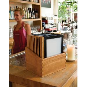 Speisekarten-Mappe WOOD, DIN A4, 20er Box, braun Securit MC-BOX-WRA4-BR (8717624245633)