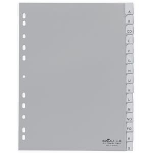Kunststoff-Register, blanko, A4, 15-teilig, grau DURABLE 6442-10 (4005546640945)