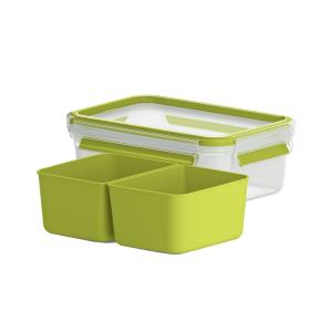 Snackbox CLIP & GO, 1, 0 Liter, transparent / grün emsa 518101 (4009049449227)