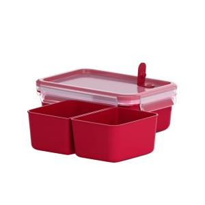 Mikrowellendose CLIP & MICRO, 1, 0 Liter, mit Einsätzen emsa 517774 (4009049444666)