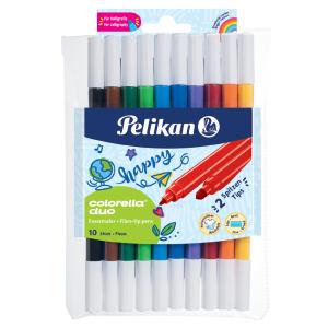 Doppelfasermaler Colorella duo 10 Farben 1 mm und 2 mm sortiert PELIKAN 100401712 (4012700973177)