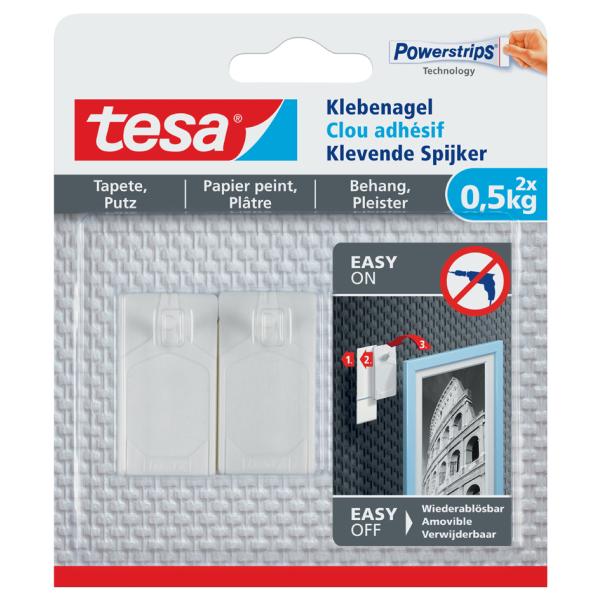 Powerstrips Klebenagel für Tapeten und Putz, 1, 0 kg tesa 77773-00000-00 (4042448340474)