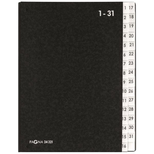 Pultordner, DIN A4, 31 Fächer, 1 - 31, schwarz PAGNA 24321-04 (4013951002074)