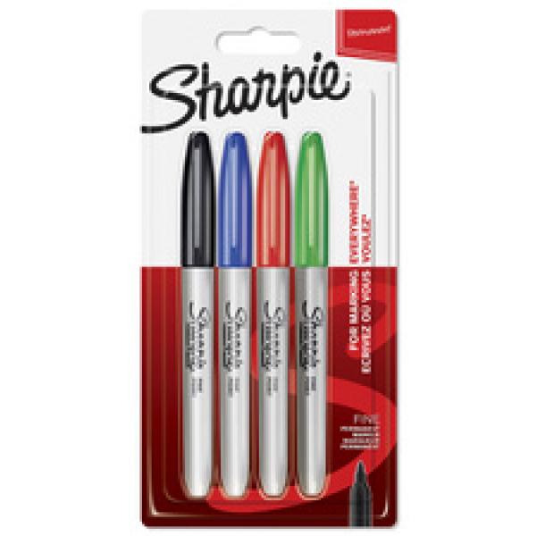 Permanent-Marker FINE, 4er Blisterkarte Sharpie 1985858 (3501179858586)