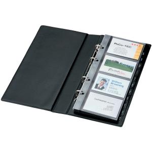 Visitenkarten-Ringbuch, schwarz, matt, einreihig sigel VZ300 (4004360980336)