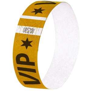 Eventbänder 'Super Soft', mit Aufdruck 'VIP', gold sigel EB217 (4004360832741)