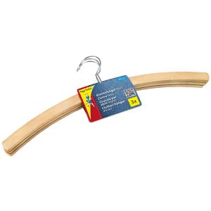 Holz-Kleiderbügel ohne Steg, natur, 3er Pack Peggy Perfect 90123 (4006938901231)