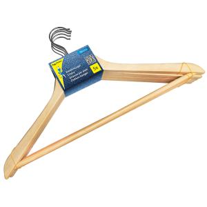 Holz-Kleiderbügel mit Steg, natur, 5er Pack Peggy Perfect 90355 (4006938903556)