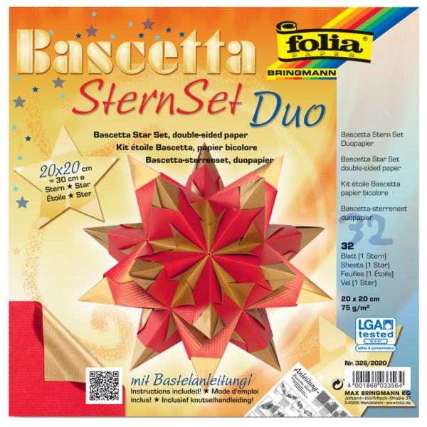 Faltblätter Bascetta-Stern, 200x200 mm, lila/ anthrazit folia 338/2020 (4001868033601)