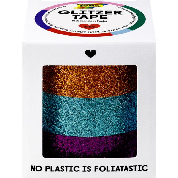 Deko-Klebeband 'Glitzer Tape', pink/ gold/ hellblau folia 28502 (4001868089080)