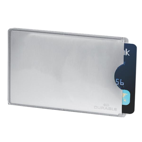 Kreditkartenhülle RFID SECURE, 86 x 54 mm, silber DURABLE 890023 (4005546981901)