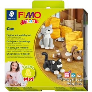 kids Modellier-Set Form & Play 'Cat', Level 2 FIMO 8034 16 LY (4007817032589)