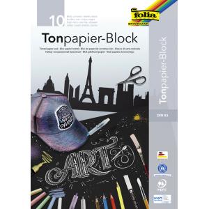 Tonpapierblock, DIN A3, 130 g/ qm, schwarz folia 198 (4001868039610)