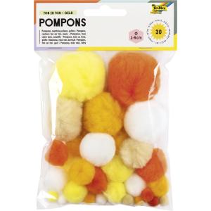 Pompons, 30 Stück, TON IN TON MIX Rot folia 50392 (4001868073461)