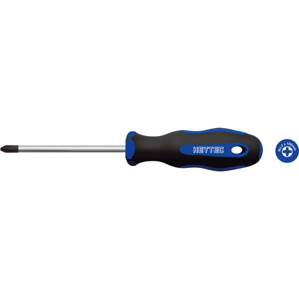 Schraubendreher, 1, 2 x 6, 5 x 150 mm, schwarz / blau HEYTEC 50845306580 (4024089326451)