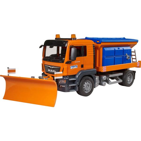 bruder Winterdienst MAN TGS mit Räumschild orange/blau 1:16