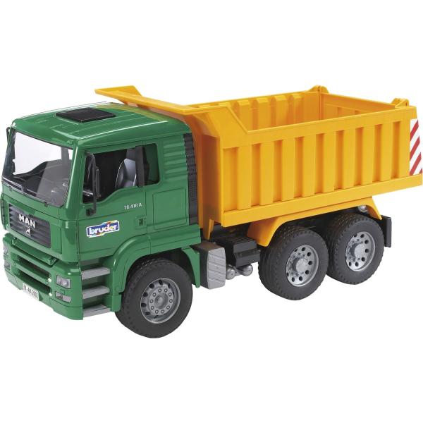 bruder Kipp-LKW MAN TGA grün/orange 1:16